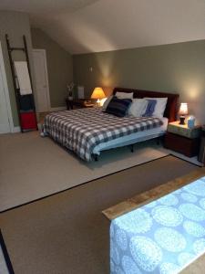 1 dormitorio con 1 cama grande en una habitación en Private, Spacious Studio Apartment, Bath, Quiet, en Chesapeake