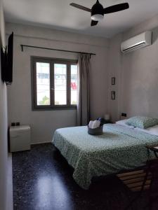 1 Schlafzimmer mit 2 Betten und einem Fenster in der Unterkunft Staying in Athens in Athen