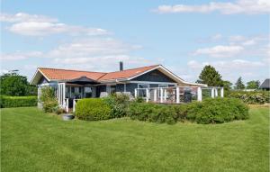 uma casa com um relvado verde em frente em Pet Friendly Home In Slagelse With House Sea View em Slagelse