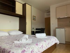 Postel nebo postele na pokoji v ubytování Villa Marina Promajna