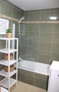a bathroom with a shower and a bath tub at Brisa Mar in Málaga