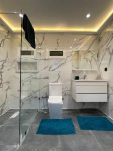 Luxury apartment في فاس: حمام مع مرحاض ومغسلة