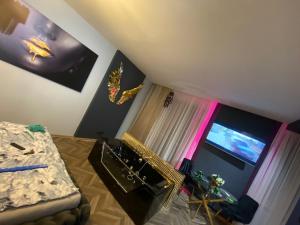 TV a/nebo společenská místnost v ubytování Apartament Pod Skrzydłami Aniola