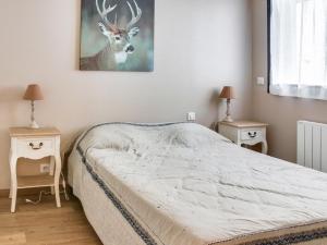 a bedroom with a bed with two night stands and two lamps at Superbe appartement 6 pièces, 12 pers - Terrasse, garage, WIFI - FR-1-404-109 in La Mongie +21 photos