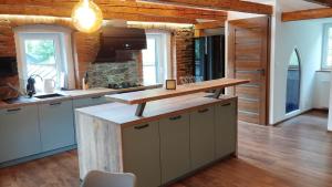 Kuchyň nebo kuchyňský kout v ubytování Apartman Albreit 2