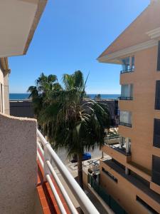 Balkón alebo terasa v ubytovaní Viking apartament