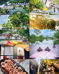 a collage of pictures of different types of food at Ingtarn Ressort At thasala in Ban Nai Thung