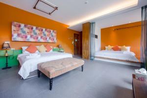 Voodi või voodid majutusasutuse Jiaoxi 320 B&B toas