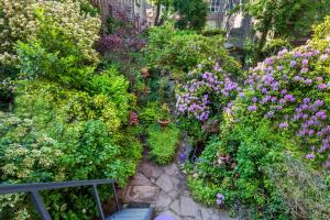 einen Garten voller Pflanzen und Blumen in der Unterkunft Amstel Corner Hotel in Amsterdam