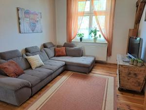 林多的住宿－Ferienhof Schönberg，带沙发和电视的客厅