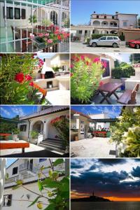 uma colagem de fotos de diferentes casas e flores em M&R apartmani Rovinj em Rovinj