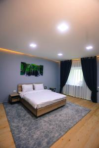 a bedroom with a large bed in a room at Eagle Rock Nature Lodge in Angren