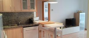 Kuchyň nebo kuchyňský kout v ubytování Apartament Julia