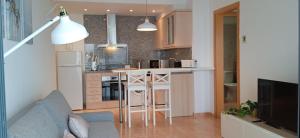 Kuchyň nebo kuchyňský kout v ubytování Apartament Julia