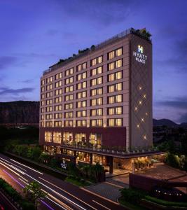 a rendering of the marriott hotel at night at Hyatt Place Jaipur Malviya Nagar in Jaipur