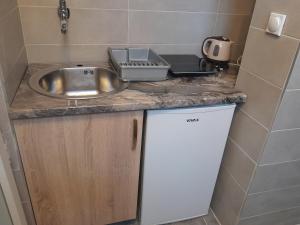 Kuchyň nebo kuchyňský kout v ubytování Apartmani Jacimovic