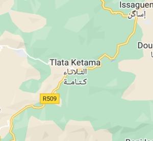eine Karte von tata ketriniana und ihren Städten in der Unterkunft Ketama ketama issagen in Ketama