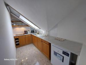 Una cocina o cocineta en Sophie apartman