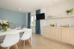 Kuchyň nebo kuchyňský kout v ubytování BURSZTYN - BERNSTEIN APARTMENTS