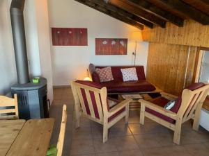 Χώρος καθιστικού στο Apartment Alps View -Mont Rouge Veysonnaz