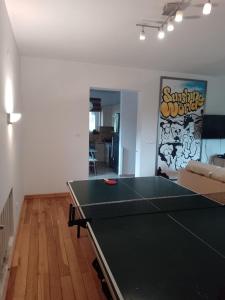 a living room with a ping pong table in it at Pokoje Sunshine World Suites in Zakopane