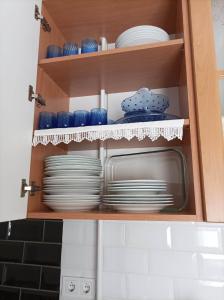 Kuchyň nebo kuchyňský kout v ubytování Kiskastély Apartman