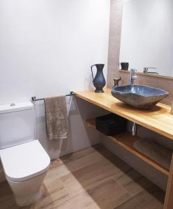 a bathroom with a sink and a toilet at Apartamento Tubal in Bossost