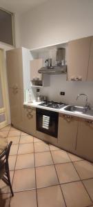 een keuken met een fornuis en een wastafel bij Palazzo Altavilla Deluxe in Parma