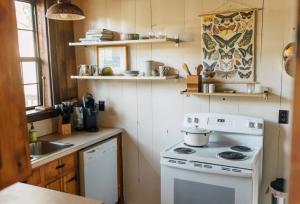 Kitchen o kitchenette sa Downtown-Urban Cabin Unique Stay