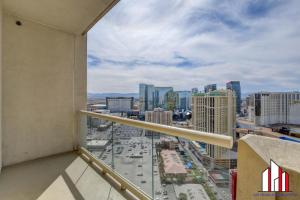 a view of a city from the balcony of a building at MGM Signature-32-621 1Br2Ba F1 Strip View Balcony in Las Vegas