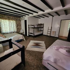 1 Schlafzimmer mit 2 Betten und 2 Etagenbetten in der Unterkunft Hotel y Casa de Campo Oasis Campero Ezeiza -San Vicente in San Vicente