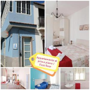 a collage of photos of a bedroom and a house at Borgata Mazzarelli in Marina di Ragusa