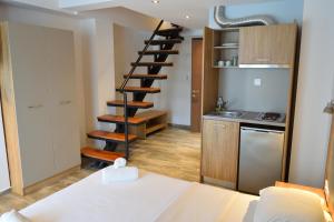 Kuchyň nebo kuchyňský kout v ubytování Dioscuri Deluxe Apartments