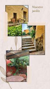 a collage of pictures of a garden at Casa Rural Lares in Casas de Don Pedro