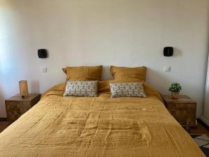Ένα ή περισσότερα κρεβάτια σε δωμάτιο στο Grand appartement rénové au cœur de Royan