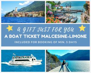 ein Geschenk nur für Sie ein Bootsticket malignedlineline bei der Buchung inbegriffen in der Unterkunft Malcesine with Charme - Family&friends Superior 2 bedrooms apartment in Malcesine