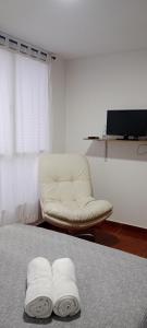 Postel nebo postele na pokoji v ubytování Dulce hogar baño compartido