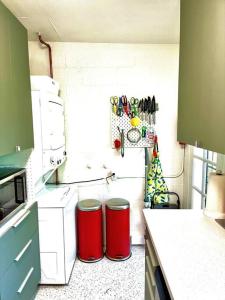 A kitchen or kitchenette at The Flamingo Palms private 1bd 1ba Unit in Duplex