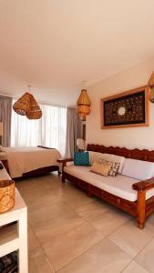 Een bed of bedden in een kamer bij CASA SIRENA Montaña, Alberca y Hermosa vista