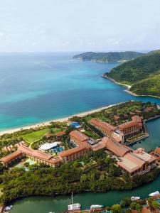 an aerial view of a resort on a body of water at The St. Regis Sanya Yalong Bay Resort in Sanya