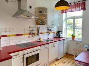 Kuchyň nebo kuchyňský kout v ubytování Ferienwohnung am Nationalpark
