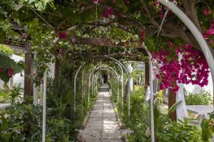 an arbor covered in flowers in a garden at 3 Sirene Sciacca Fronte Mare in Sciacca