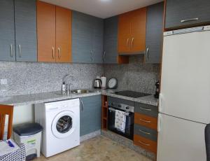 a kitchen with a washing machine and a washer at Apartamento La Fuente Alcaucin in Alcaucín