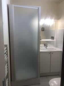 a bathroom with a toilet and a sink at Appartement 5 Pers Pieds des pistes in Saint-Lary-Soulan