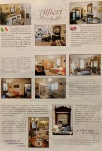 eine Collage mit Bildern eines Zimmers in einer Zeitschrift in der Unterkunft Alfieri Bed & Breakfast in Pisa