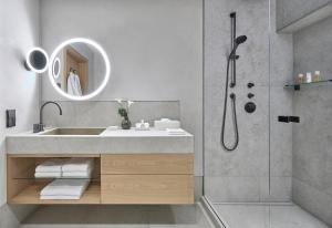 Baðherbergi á Hotel Weisses Roessl