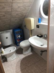 ein Bad mit einem WC und einem Waschbecken in der Unterkunft Cannarsa in San Giacomo degli Schiavoni