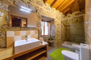 un bagno con lavandino e WC di Gerês Country Stays - Sequeiro a Rio Caldo Altre 55 foto