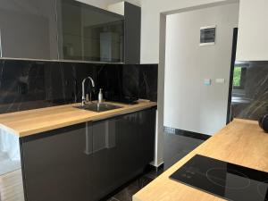 a kitchen with a sink and a counter top at PARK LUX II in Vršac