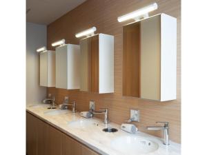 a bathroom with three sinks and two mirrors at 9 C Hotel Asahikawa - Vacation STAY 58441v in Asahikawa +23 photos